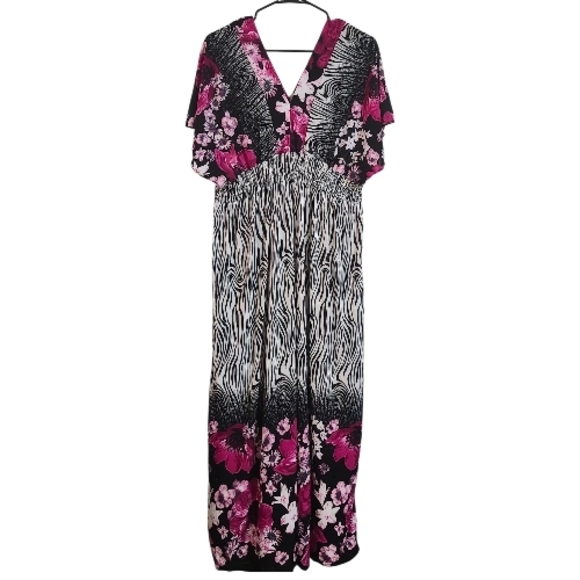 Elegant Pink and Black Maxi Dress - Picture 5 of 7